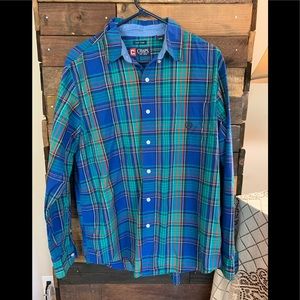 Chaps Plaid button down shirt.